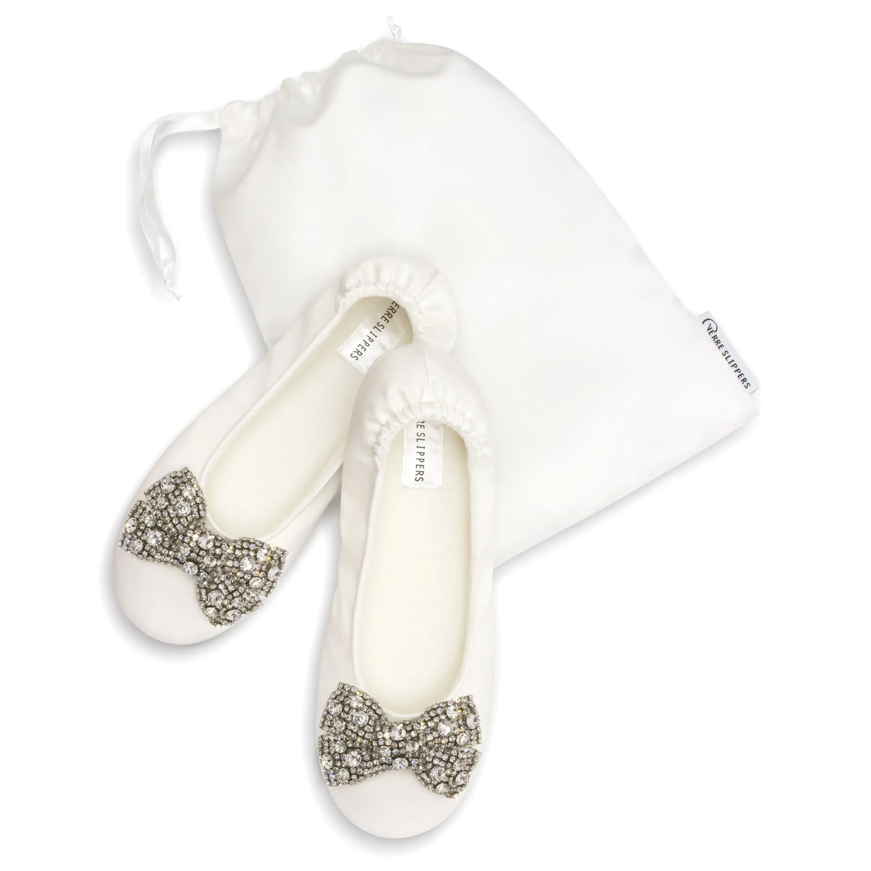 Meghan Rhinestone Bow Bridal Slipper