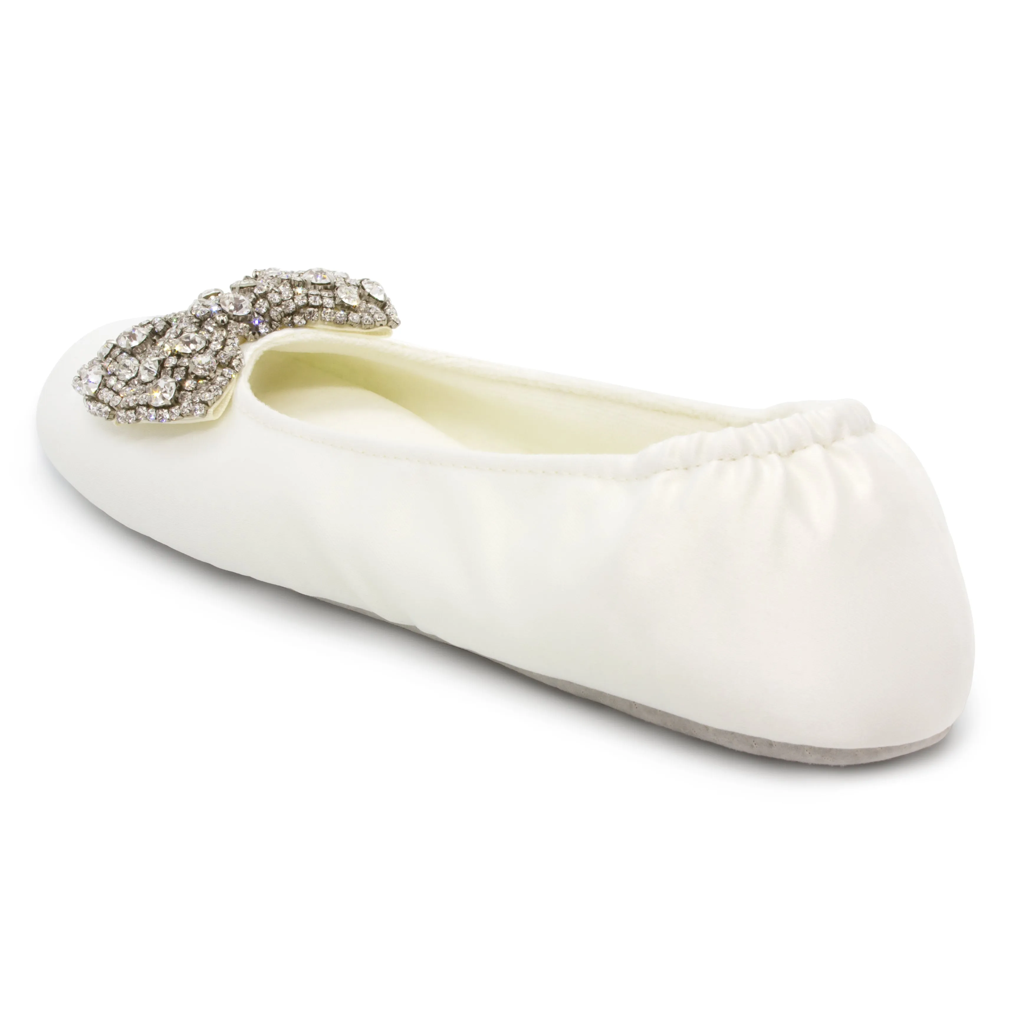 Meghan Rhinestone Bow Bridal Slipper