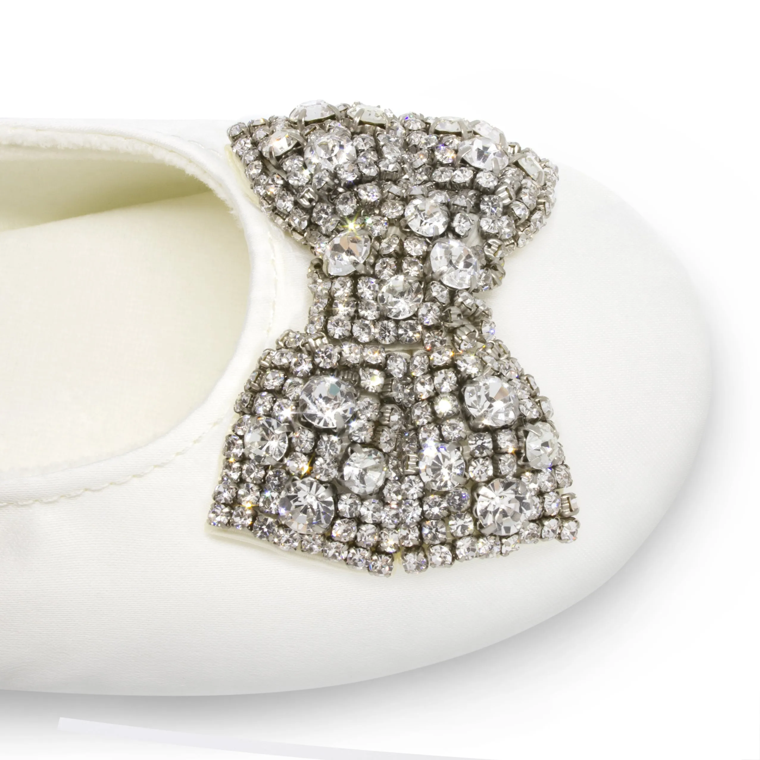 Meghan Rhinestone Bow Bridal Slipper