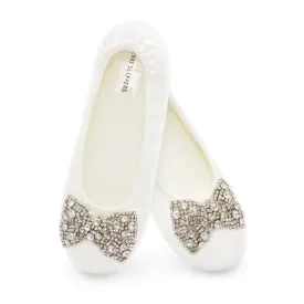 Meghan Rhinestone Bow Bridal Slipper