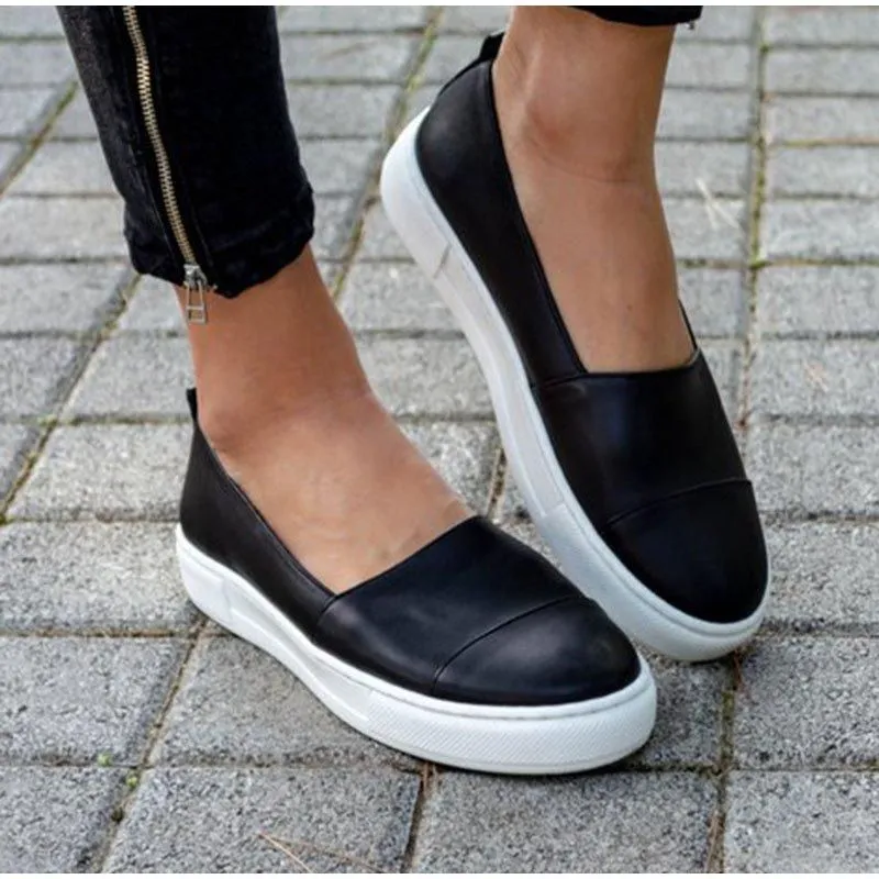 OCW Women Casual Shoes Anti-slip Round Toe Comfortable Platform Slip-On