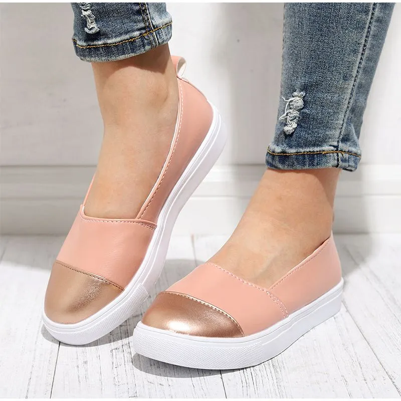 OCW Women Casual Shoes Anti-slip Round Toe Comfortable Platform Slip-On