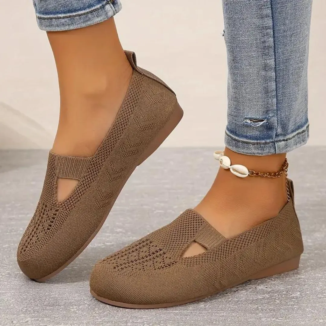 OCW Women Orthopedic Shoes Chic Comfortable Breathable Knit Flats Slip-On