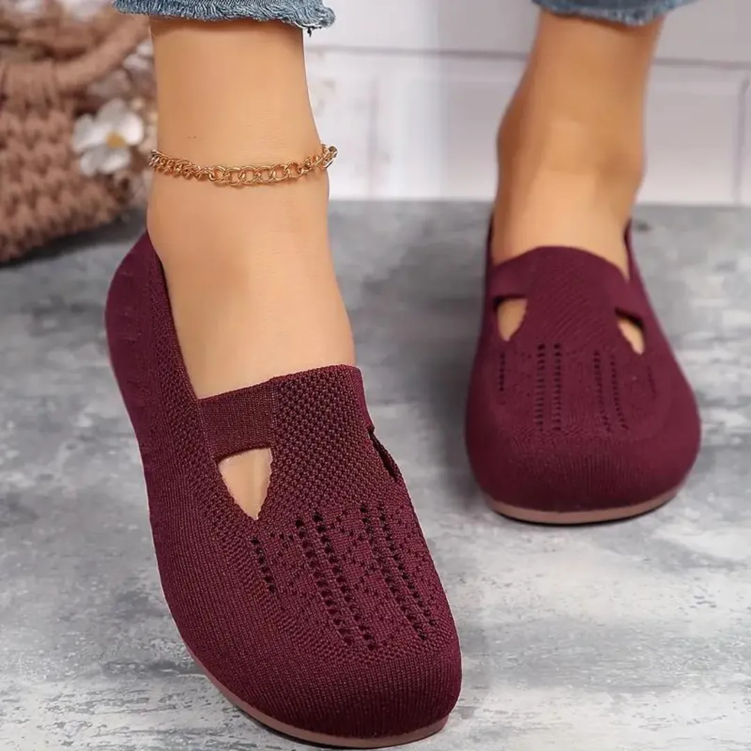 OCW Women Orthopedic Shoes Chic Comfortable Breathable Knit Flats Slip-On