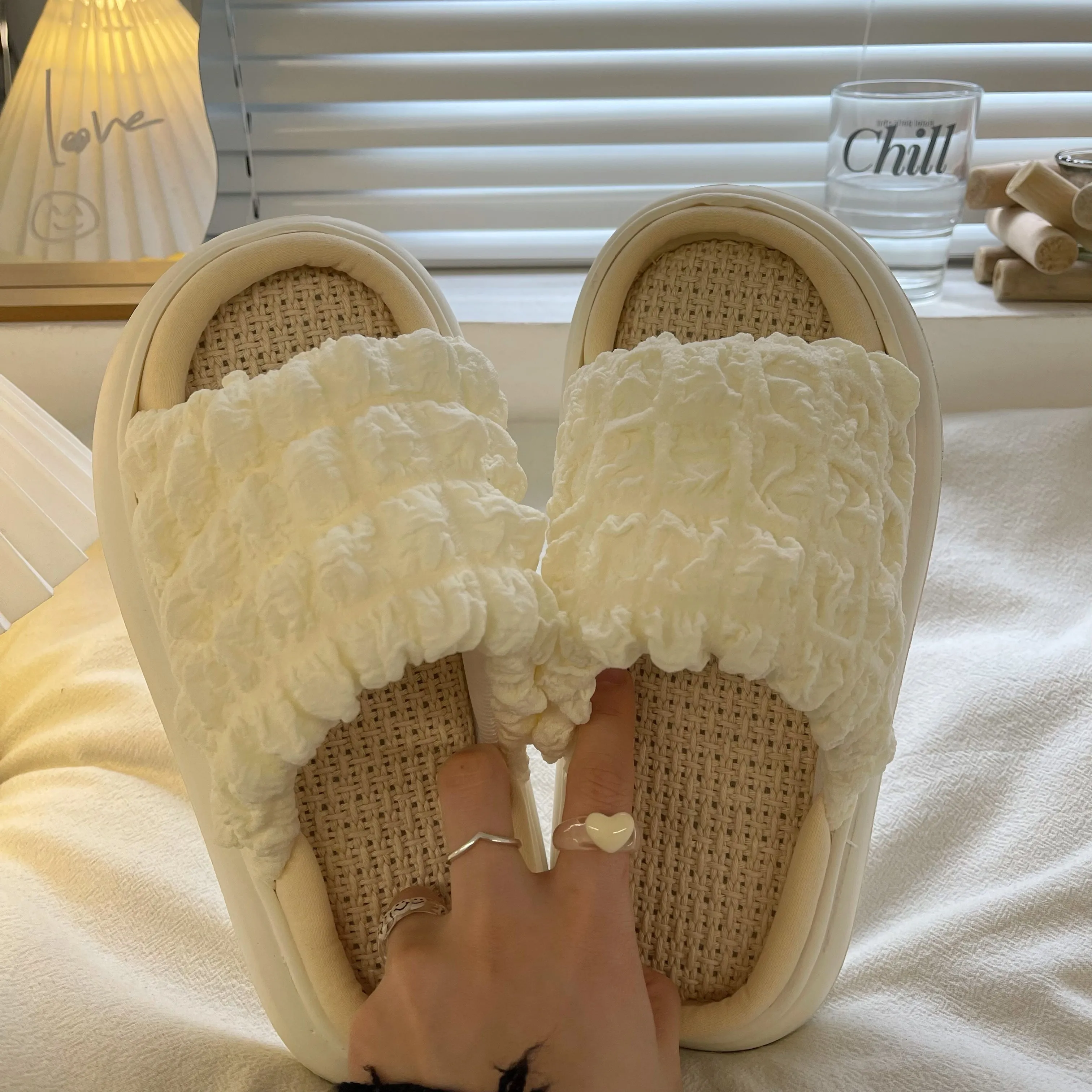 Puffy Soft Aesthetic Comfy Canvas Slippers