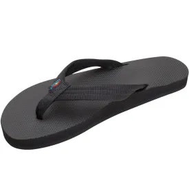 Rainbow Sandals Men's Single Layer Rubber Top 3/4" Strap - Black