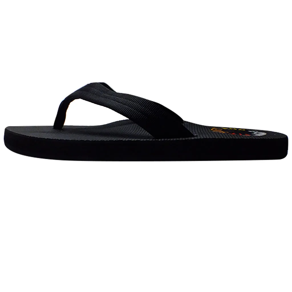 Rainbow Sandals Men's Single Layer Rubber Top 3/4" Strap - Black