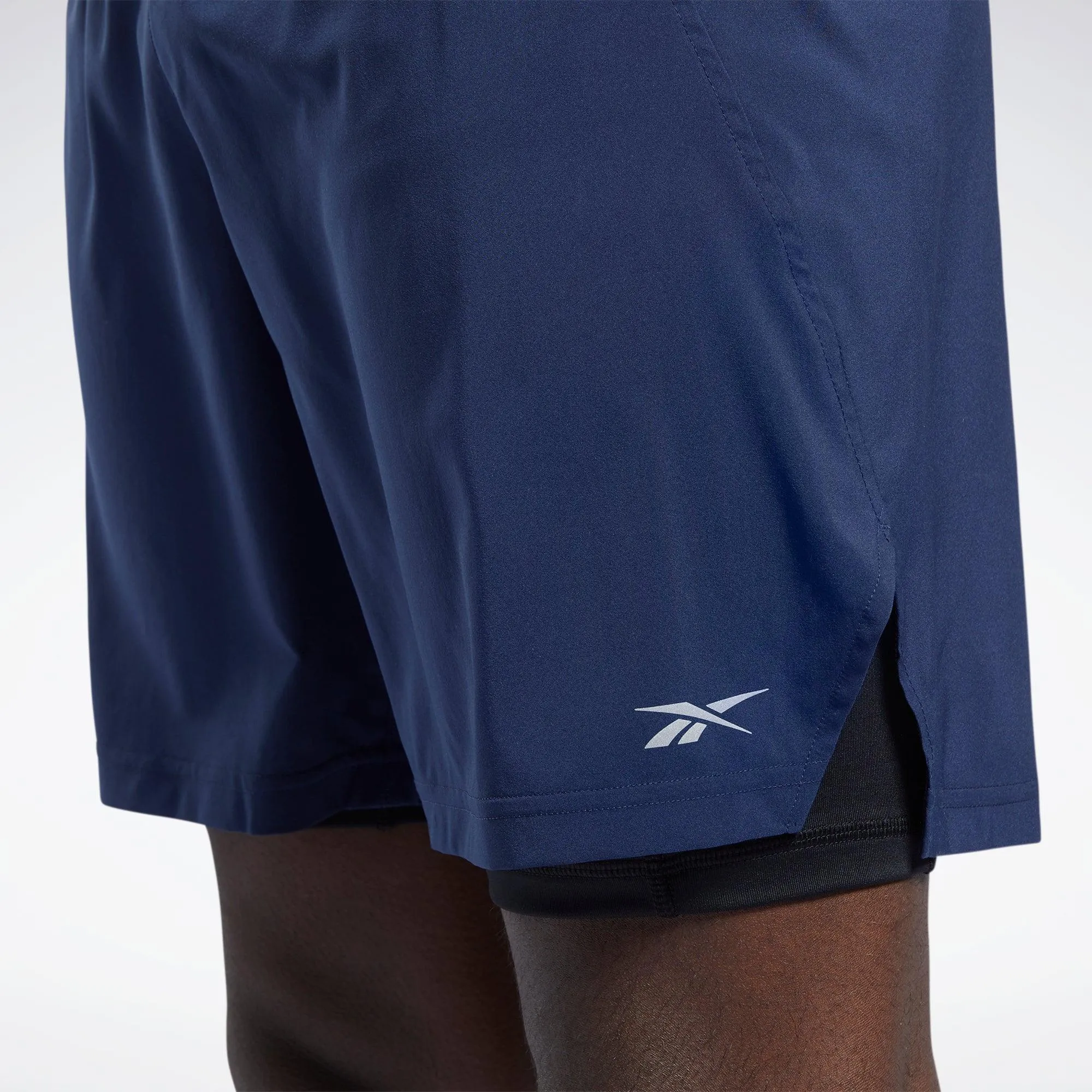 reebok running two-in-one men's shorts