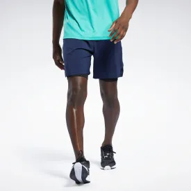 reebok running two-in-one men's shorts