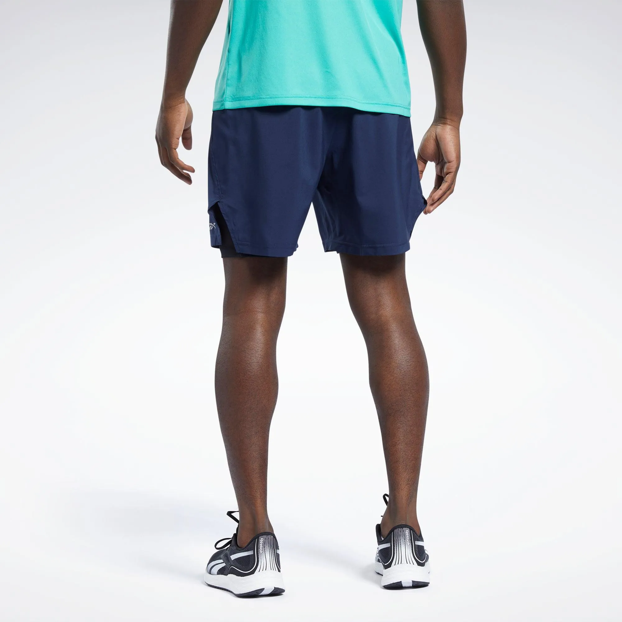 reebok running two-in-one men's shorts