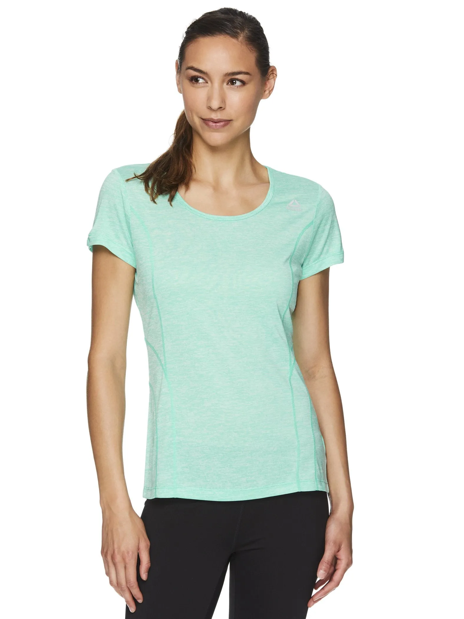 Reebok Women's Fitted Performance Feeder Stripe T-Shirt