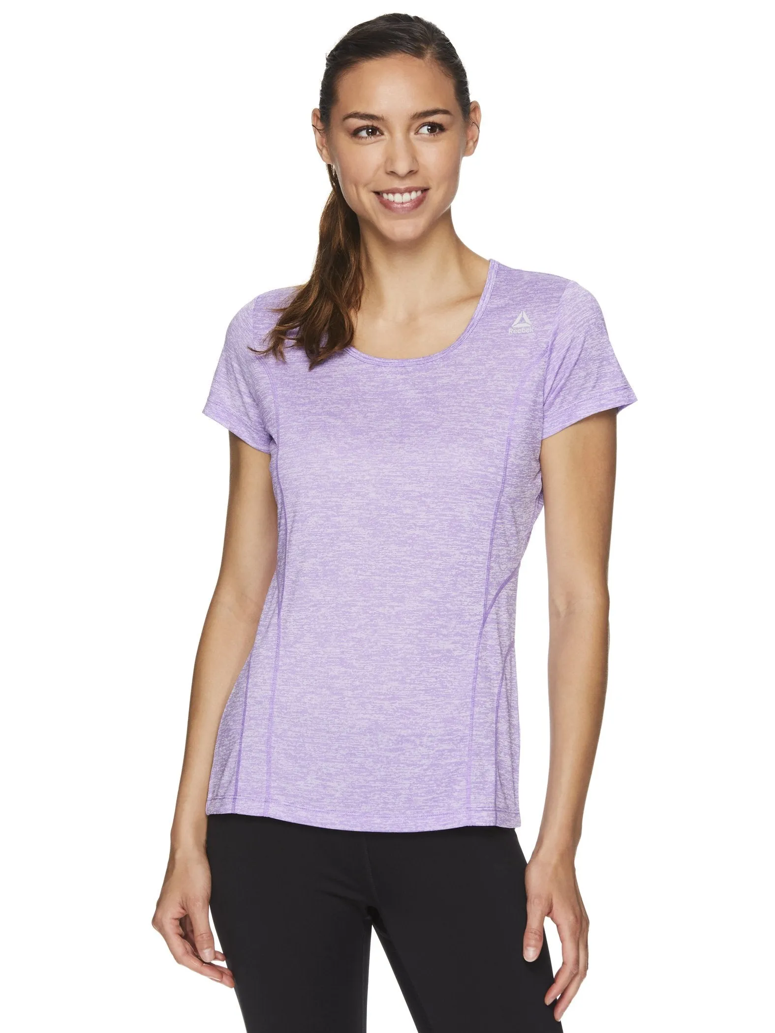 Reebok Women's Fitted Performance Feeder Stripe T-Shirt