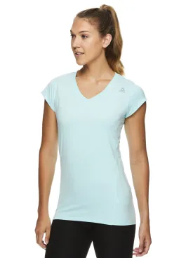 Reebok Women's Perfect Fitted Performance Cap V-Neck T-Shirt