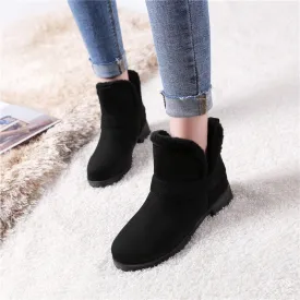 square heels snow boots ankle boots