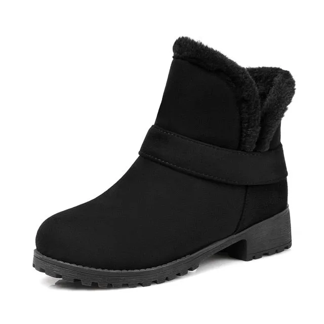 square heels snow boots ankle boots