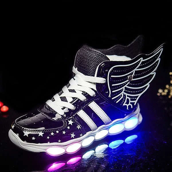 STRONGSHEN 2017 USB New Spring Kids Sneakers Fashion Lighted Colorful LED lights Children Shoes Casual Flat Boy girl Shoes