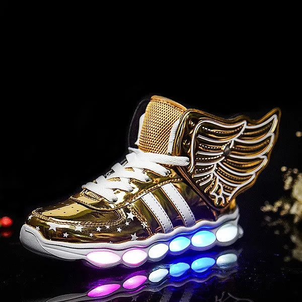 STRONGSHEN 2017 USB New Spring Kids Sneakers Fashion Lighted Colorful LED lights Children Shoes Casual Flat Boy girl Shoes