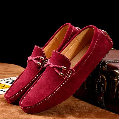 Summer genuine leather men shoes casual driving shoes leather mocassin soft breathable men flats brand shoes suede men loafers