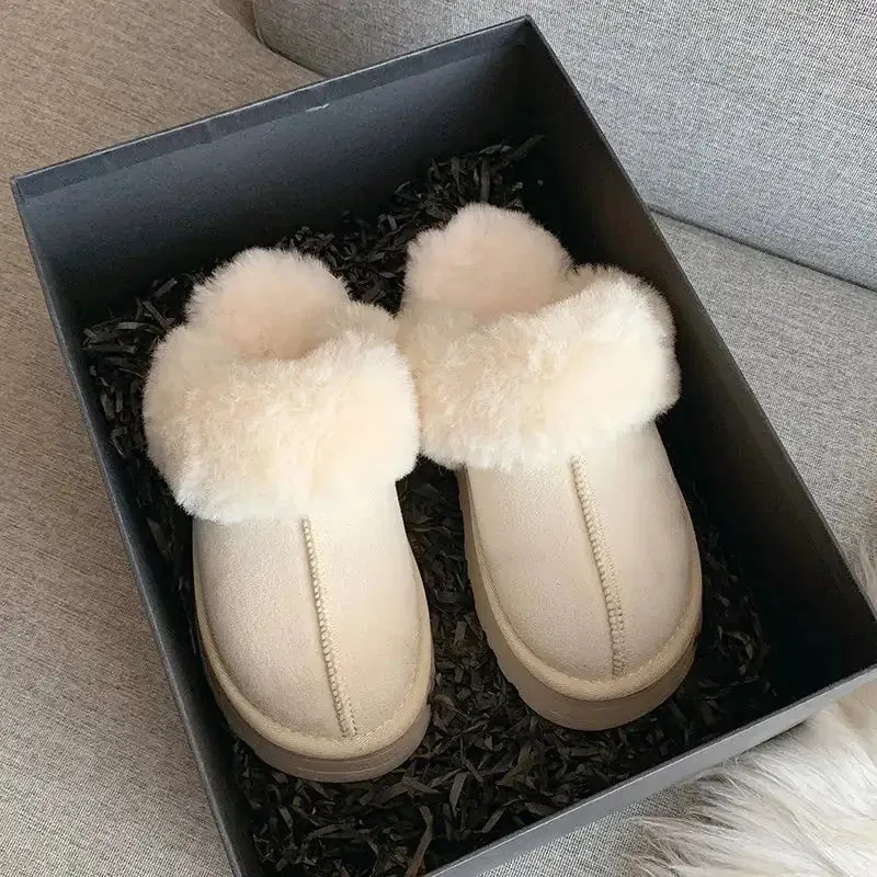 Winter Plush Sandals Luxury Slip