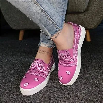 Women's Fabric Slip On Platform Shoes