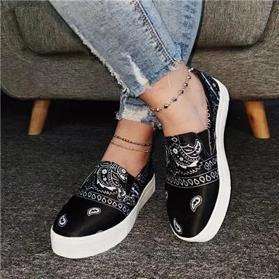 Women's Fabric Slip On Platform Shoes