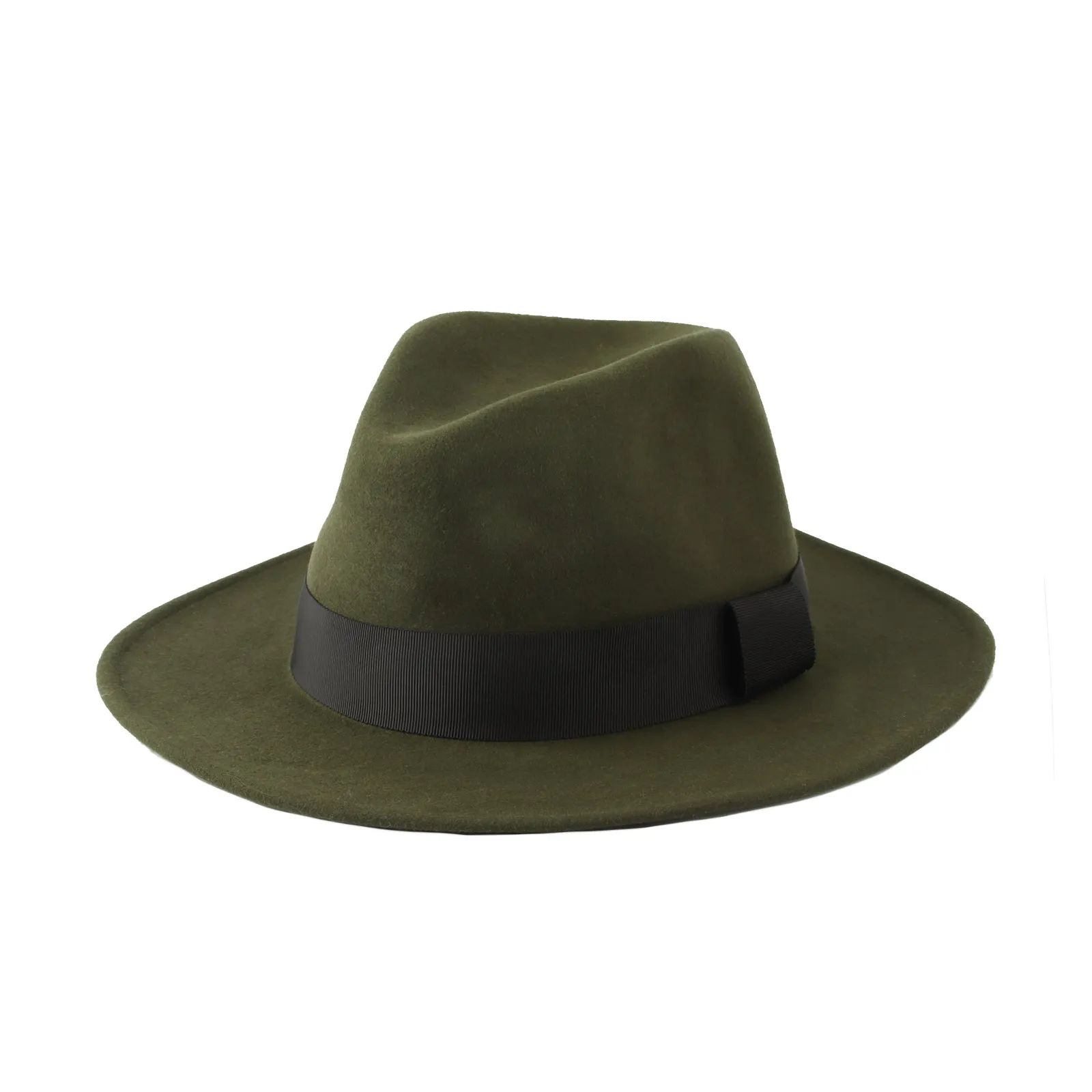 Wool Felt Fedora Classic Panama Hat Band Wide Brim GN61297