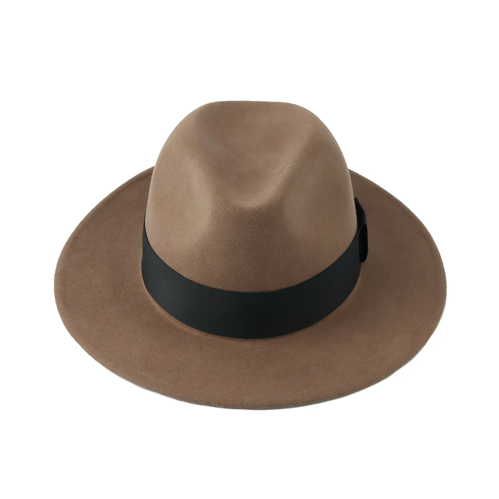 Wool Felt Fedora Classic Panama Hat Band Wide Brim GN61297